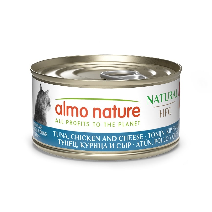 Almo Nature HFC 貓罐頭 天然系列 吞拿魚+雞肉+芝士 70g (9080)