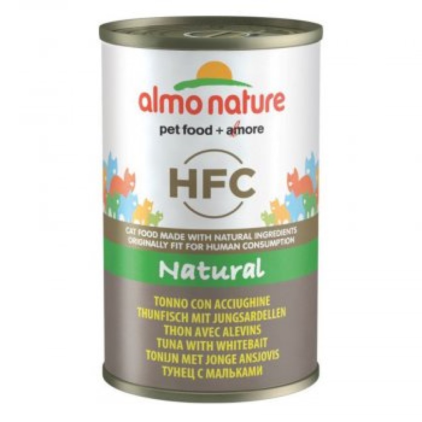 Almo Nature HFC 貓罐頭 吞拿魚+白飯魚 140g (5096)