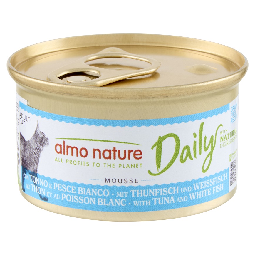Almo Nature Daily Mousse 成貓罐頭 慕絲主食系列 吞拿魚+鱈魚 85g (147)