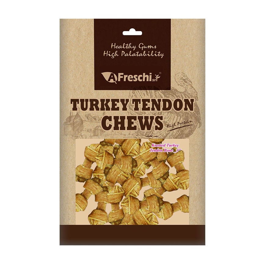 A Freschi Srl 狗零食 Natural Turkey 火雞筋3吋打結骨 130g (犬用) (AFK301)
