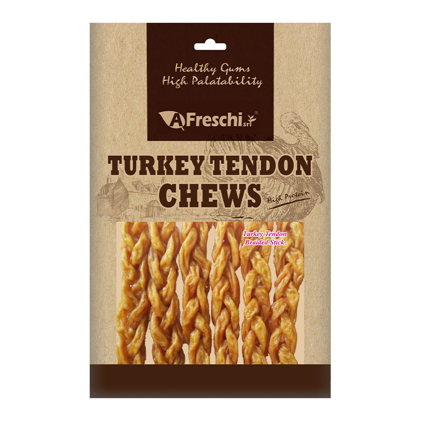 A Freschi Srl 狗零食 Natural Turkey 火雞筋麻花捲棒 130g (犬用) (AFK304)