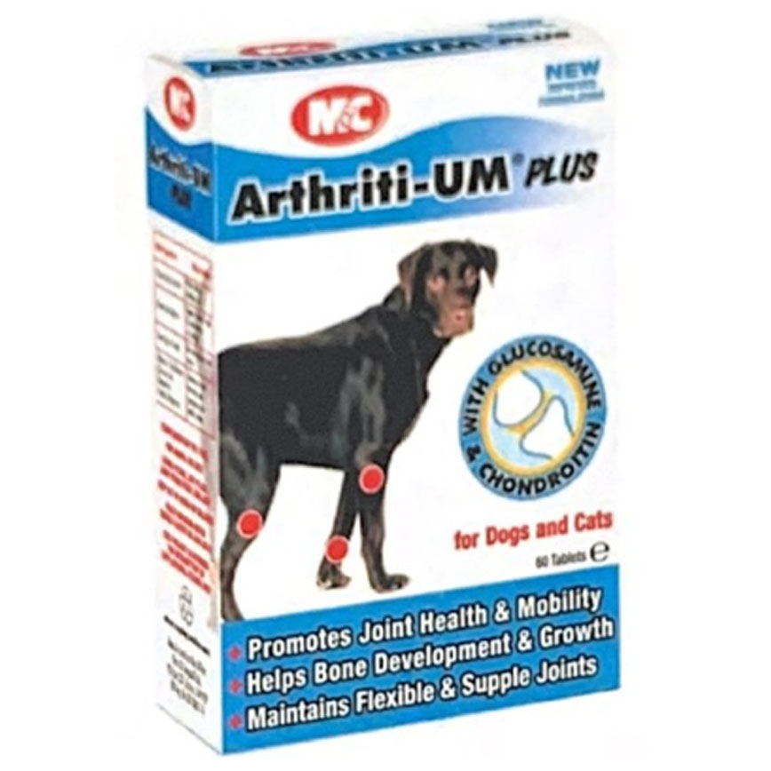 英國MC 天然產品 關節生 (含氨基葡萄糖和軟骨素) M&C ARTHRITI-UM PLUS 60 TABLETS (犬用) (MC335)