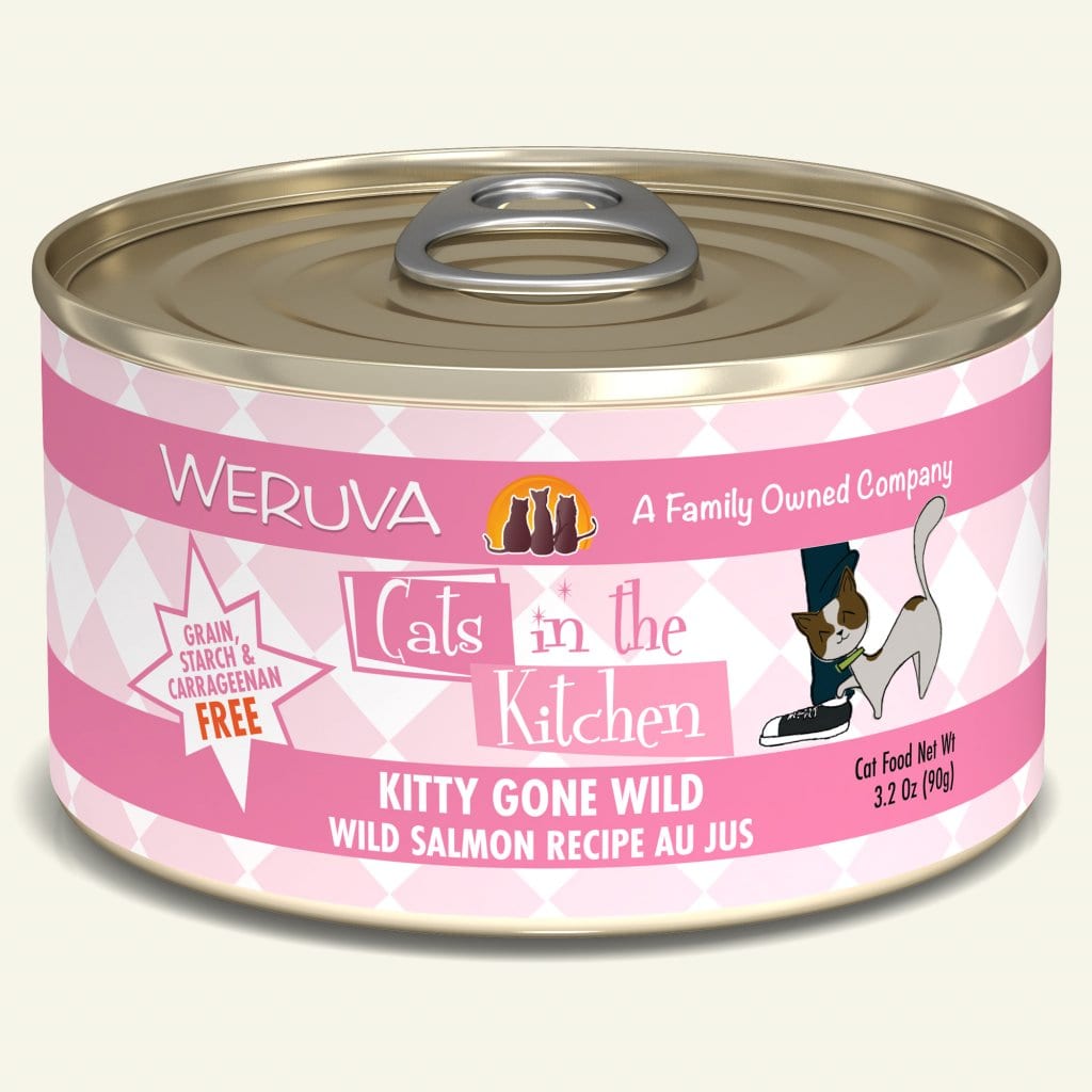WeRuVa 貓罐頭 主食罐 野生三文魚及魚湯 Kitty Gone Wild 90g (001047) (破損品)