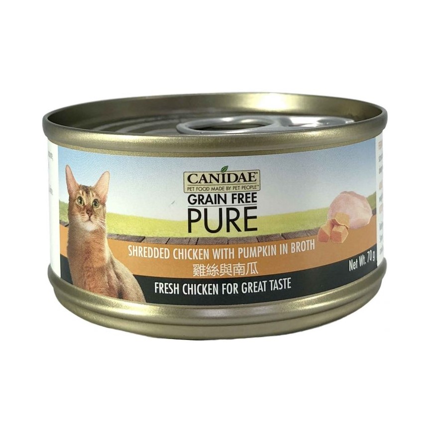 CANIDAE 咖比 PURE 貓罐頭 雞絲及南瓜 70g (6178)