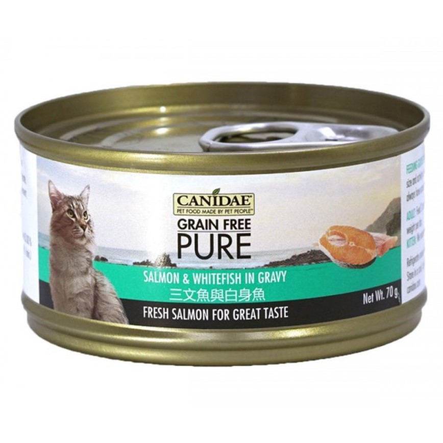 CANIDAE 咖比 PURE 貓罐頭 三文魚及白身魚 70g (6184)