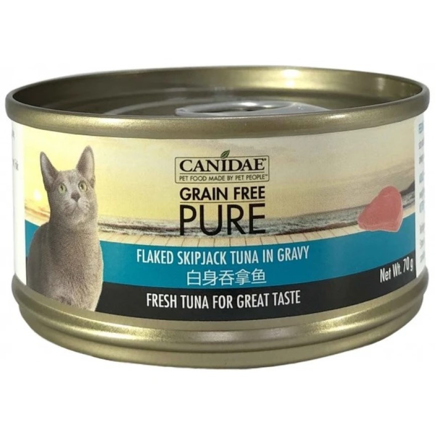 CANIDAE 咖比 PURE 貓罐頭 白身吞拿魚 70g (6186)