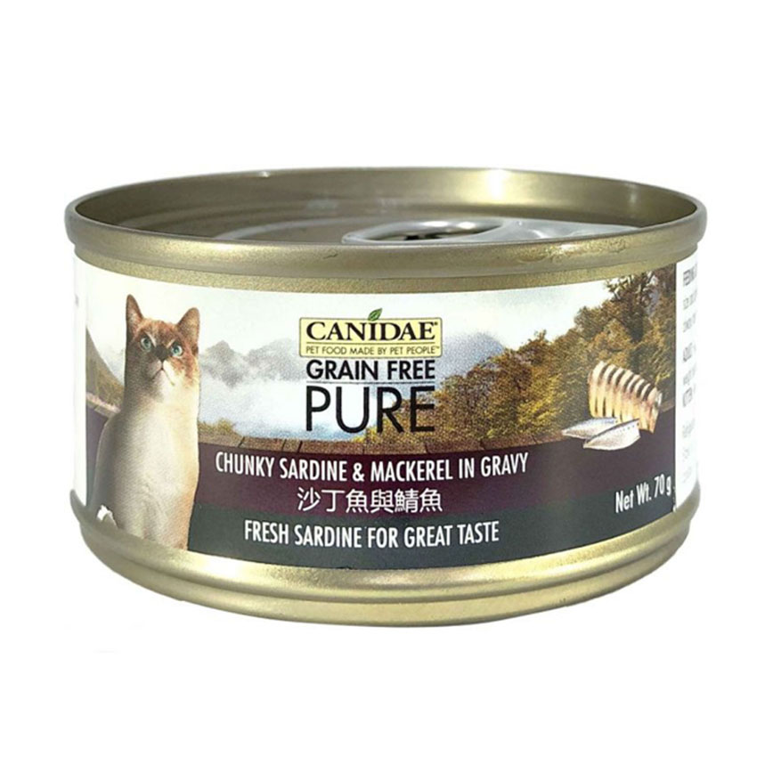 CANIDAE 咖比 PURE 貓罐頭 沙丁魚及鯖魚 70g (6192)