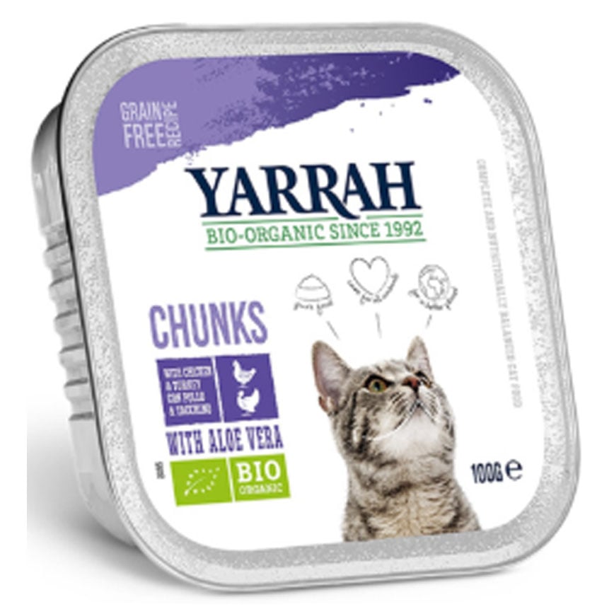 Yarrah 貓罐頭 有機雞塊 火雞 100g (AW919035)