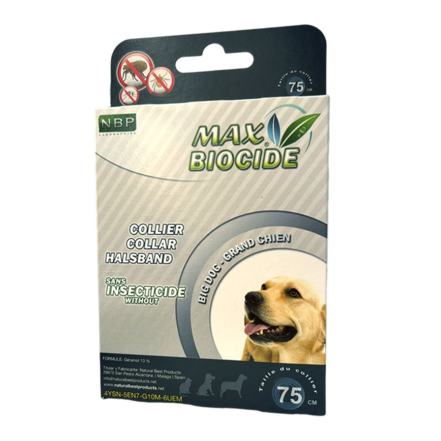 Max Biocide 狗狗 天然草本 香葉驅蚤頸帶 大型犬用 75cm 黑色 (NW956006)