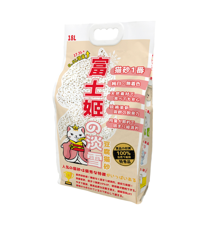 富士姬之淡雪 天然淨白豆乳 豆腐貓砂 原味 18L - 原裝行貨 (停售)