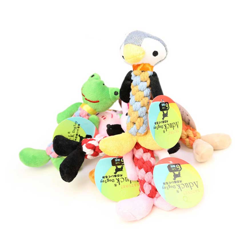Aduck 超可愛 狗狗麻花咬繩動物玩具 1個入 (款式隨機) (停售)
