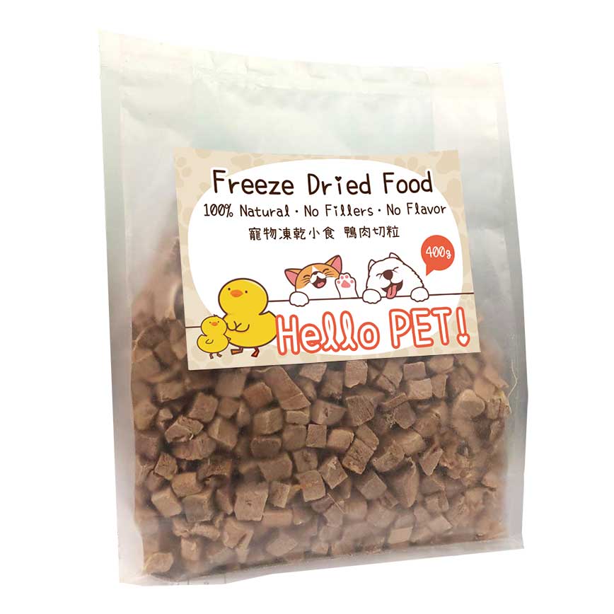 Hello Pet 寵物冷凍脫水小食 鴨肉切粒 400g (停售)