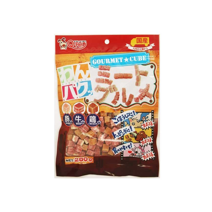 日本KPF 狗零食 九州雞牛及豚肉粒 280g