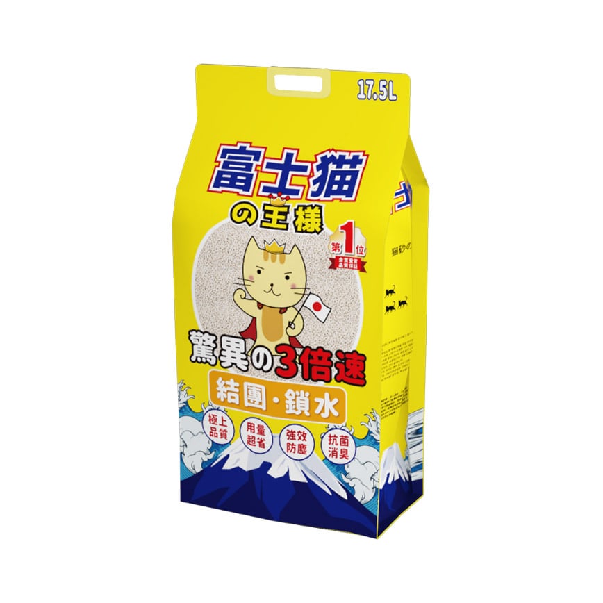 富士貓之王樣 天然玉米豆乳 豆腐貓砂 原味 17.5L - 原裝行貨 (瑕疵品)