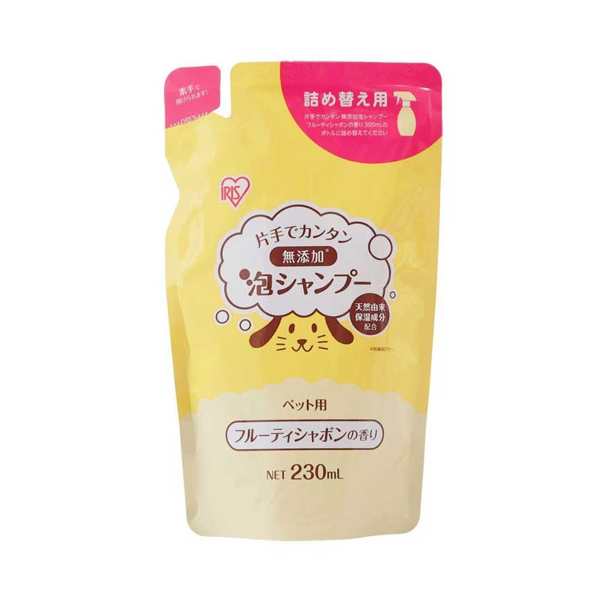 日本IRIS 無添加寵物沐浴露 230ml 補充裝 (水果香黃)