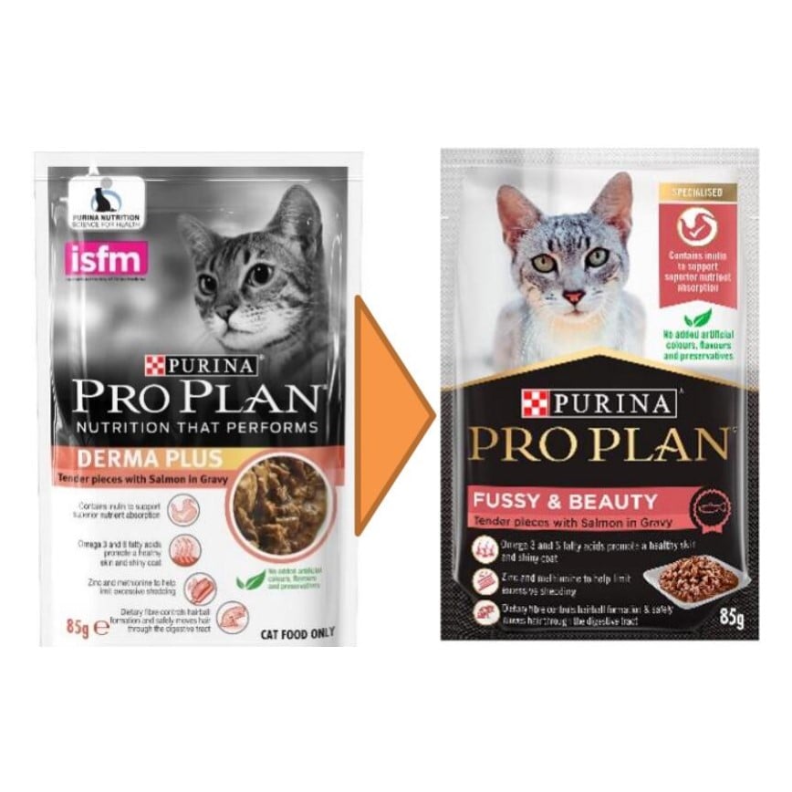 PURINA PROPLAN 冠能 貓濕糧 成貓美毛亮麗配方 醬汁三文魚 85g (12482550)