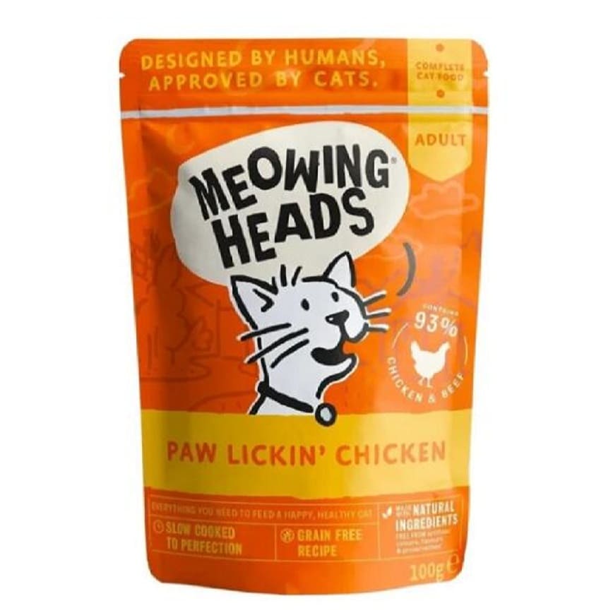 Meowing heads 貓濕糧 無穀物濕包 雞肉牛肉 100g (MHWC) (橙色)