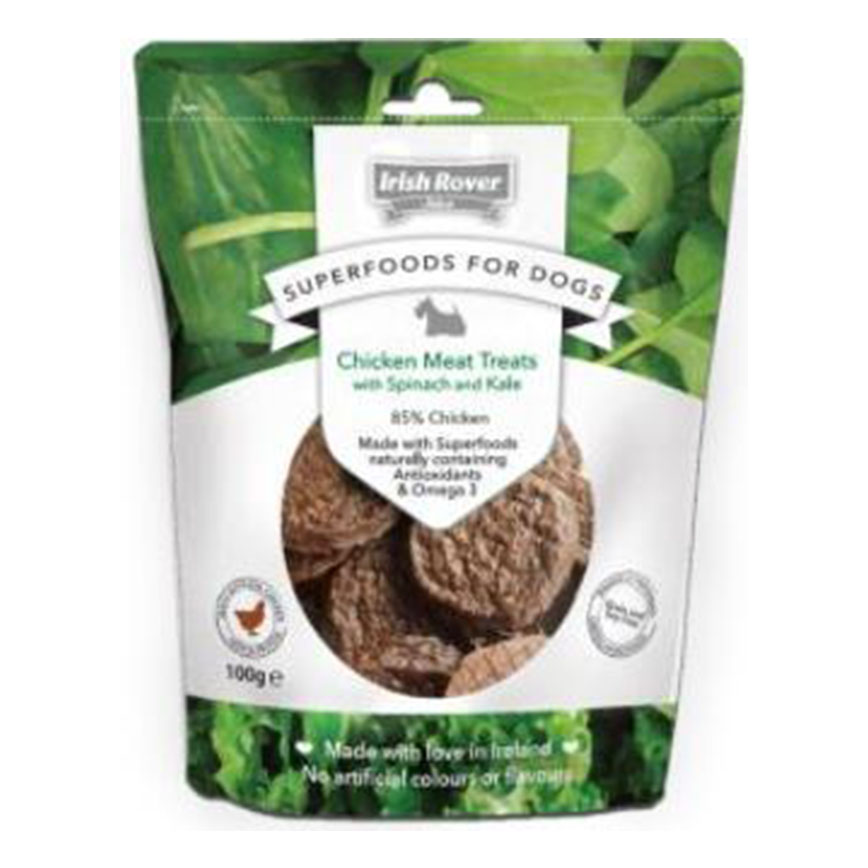 Irish Rover 愛爾蘭天然小食 雞肉配菠菜+羽衣甘藍 100g (犬用) (23359) (停售)