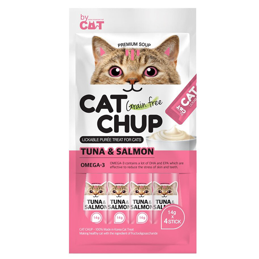 CAT CHUP 貓零食 貓零食條 吞拿魚&三文魚 14g x 4條 (OCCC-02)