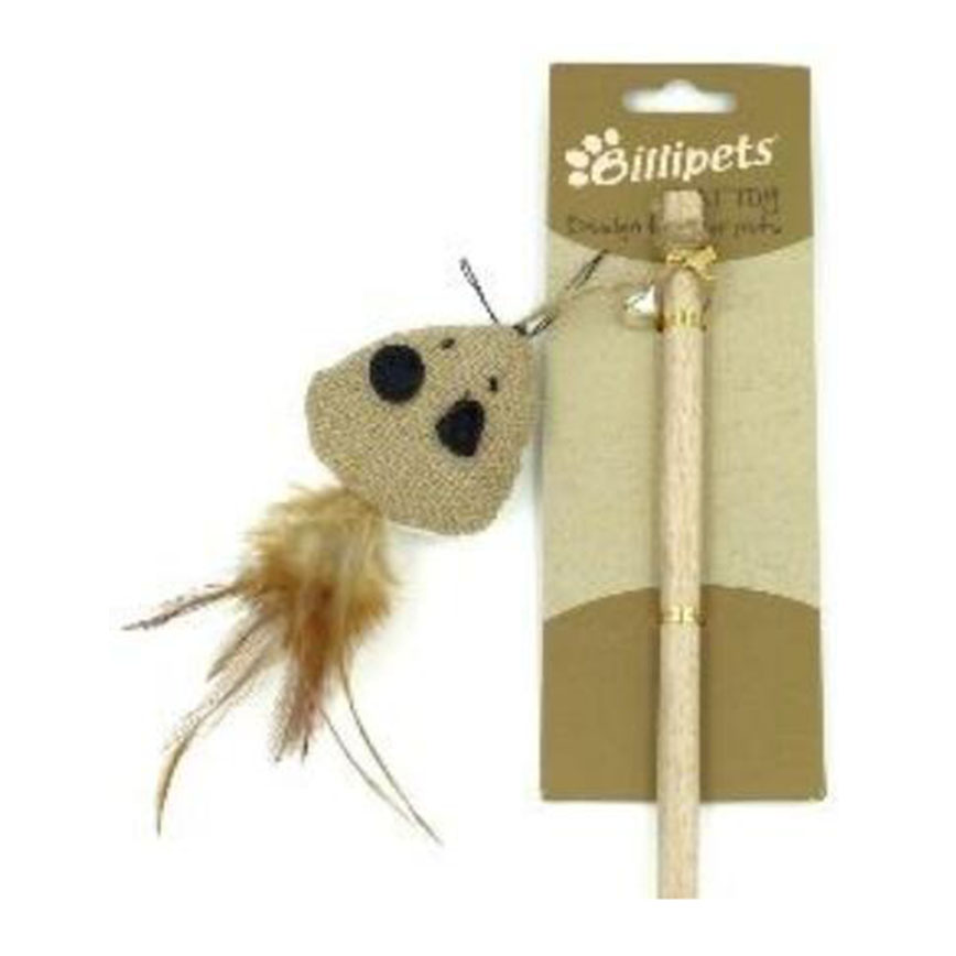 Billipets 逗貓棒 天然木製貓棒 三角老鼠 40cm (NS-12212)