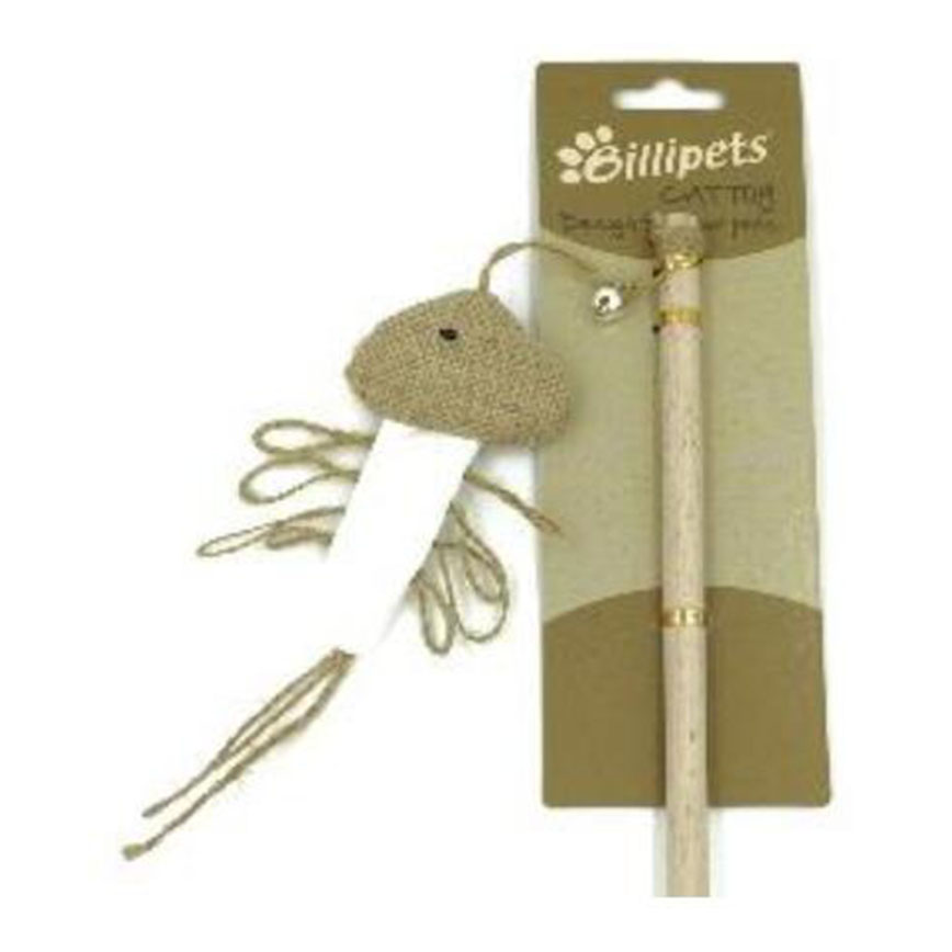 Billipets 逗貓棒 天然木製貓棒 魚 40cm (NS-12213)