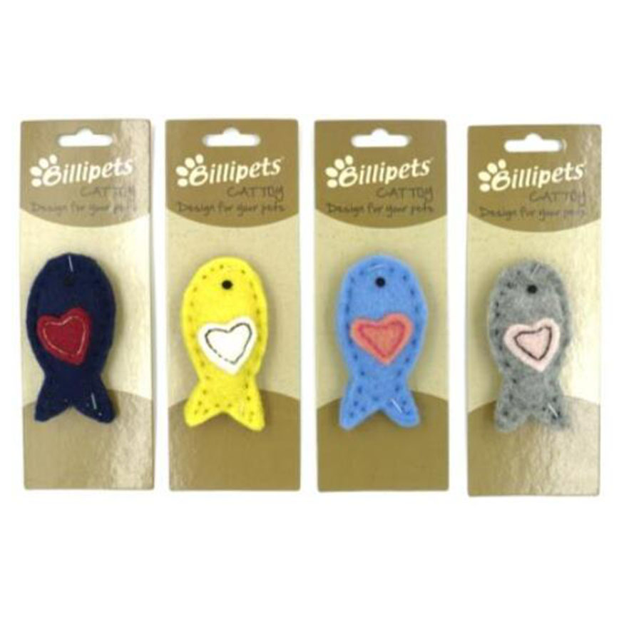 Billipets 天然羊毛貓玩具 魚 (NS-12216) (顏色隨機)