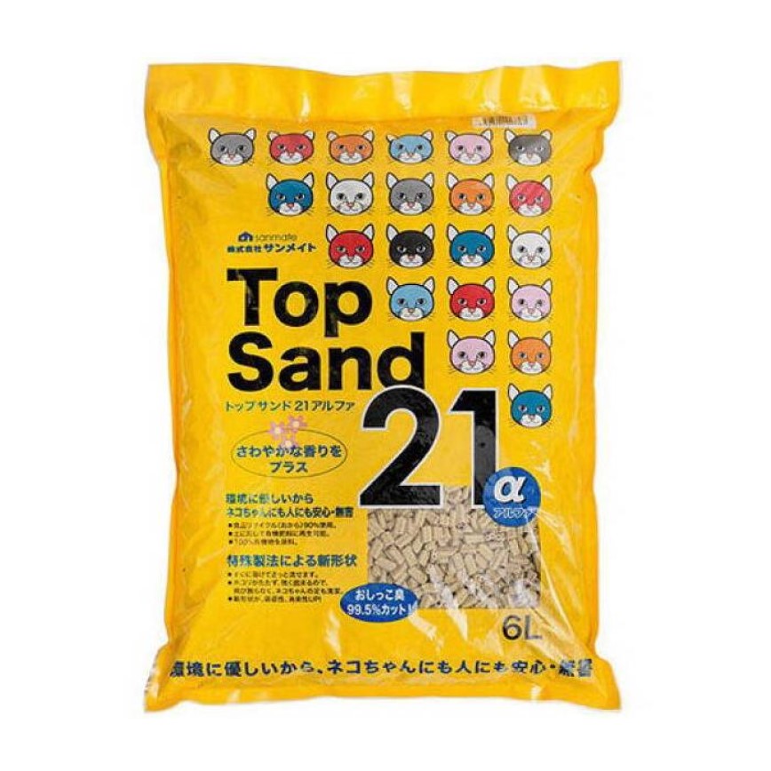 日本SANMATE Top Sand 21 α 玉米雙通 豆腐貓砂 6L (黃色)