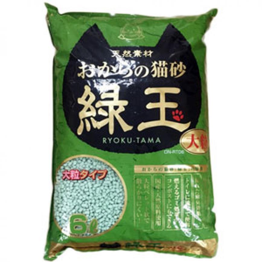 日本Hitachi RYOKU-TAMA綠玉綠茶 豆腐貓砂 大粒裝 6L