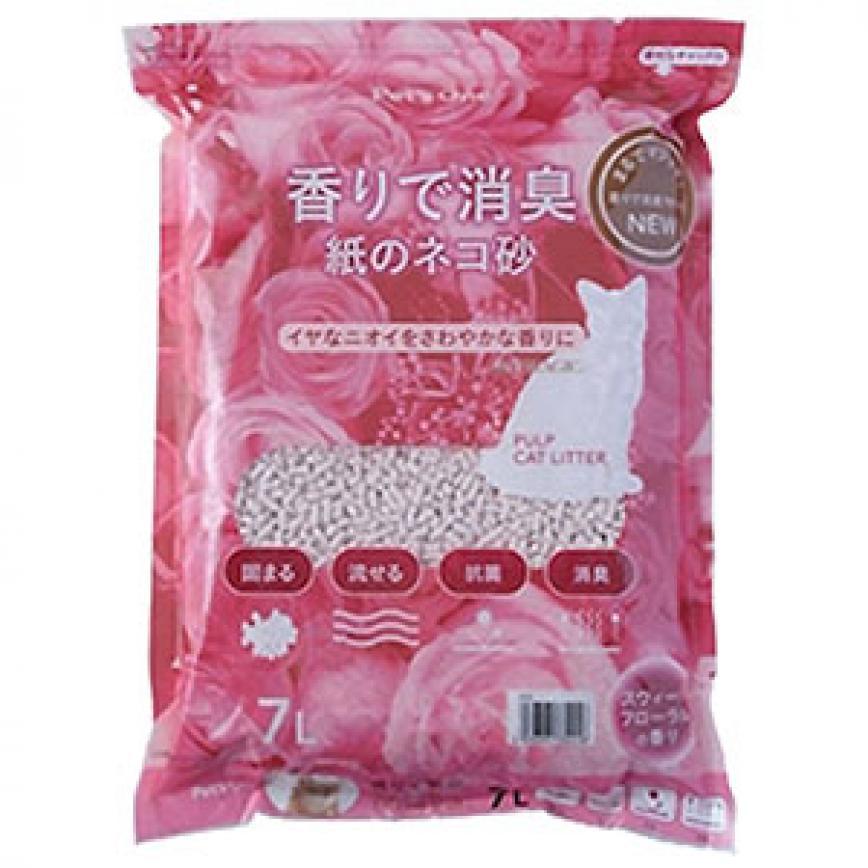 日本Pet's One甜花香味除臭紙砂 7L