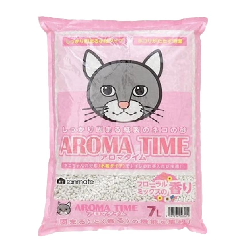 日本SANMATE Aroma Time 香薰 紙貓砂 7L