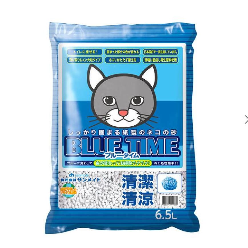 日本SANMATE Blue Time 抗菌易溶 紙貓砂 6.5L
