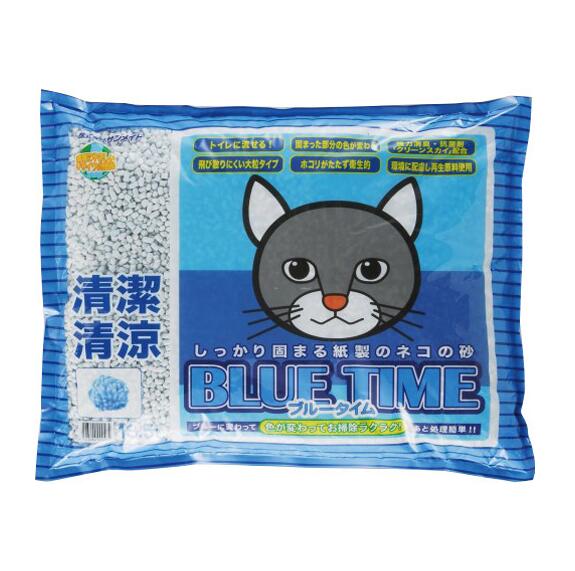 日本SANMATE Blue Time 抗菌易溶 紙貓砂 12.5L