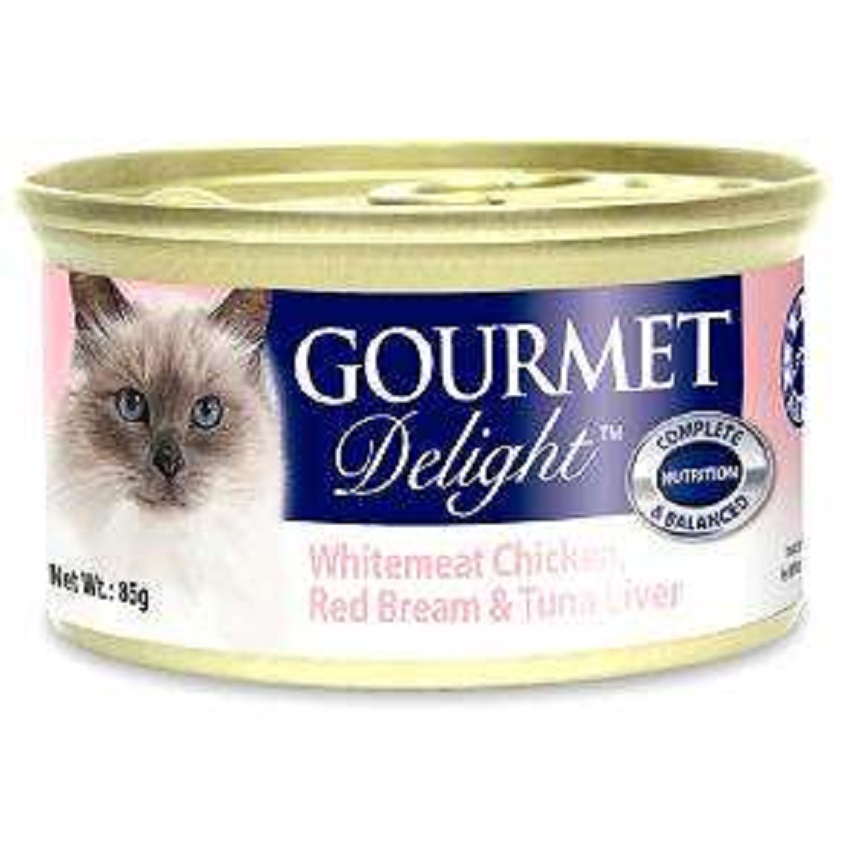 Gourmet Delight - Whitemeat Chicken, Red Bream & Tuna Liver 85g