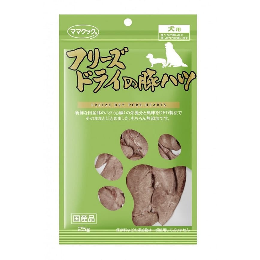 日本但馬高原 貓狗小食 凍乾豬心粒 25g (犬用) (綠)