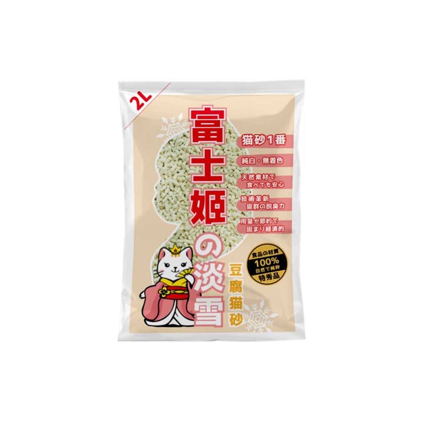 富士姬之淡雪 1.5+3.0 粗幼粒混合天然淨白豆乳 豆腐貓砂 綠茶味 2L - 原裝行貨