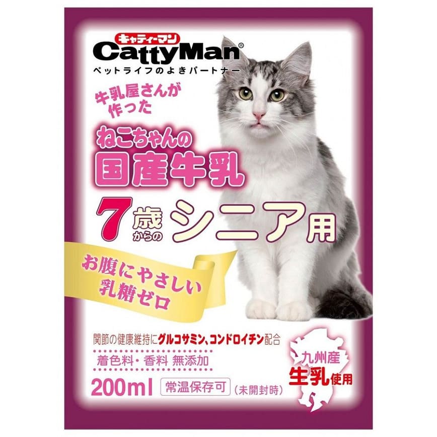 日本CattyMan 高齡貓用 日本國產牛乳牛奶 200ml