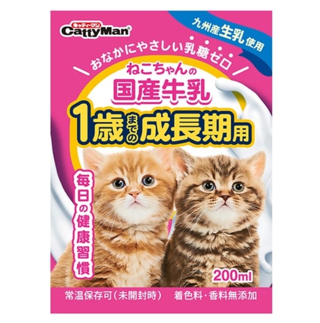 日本CattyMan 1歲成長期貓用 日本國產牛乳牛奶 200ml 圖 2