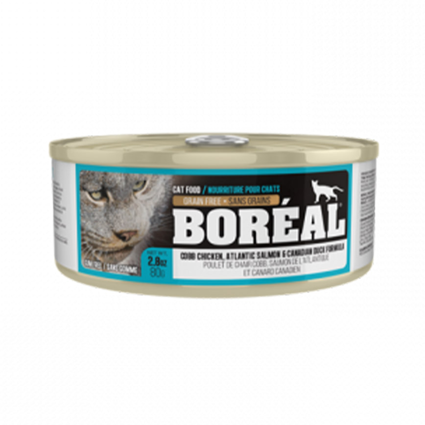 BOREAL 全貓罐頭 雞肉+三文魚及鴨肉配方 80g