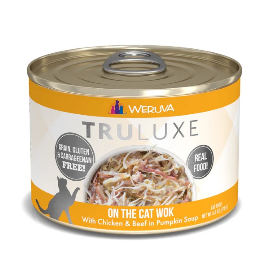 WeRuVa 貓罐頭 主食罐 尊貴系列 無骨去皮雞胸肉澳洲牛肉及南瓜 On The Cat Wok 170g (橙) (001823)