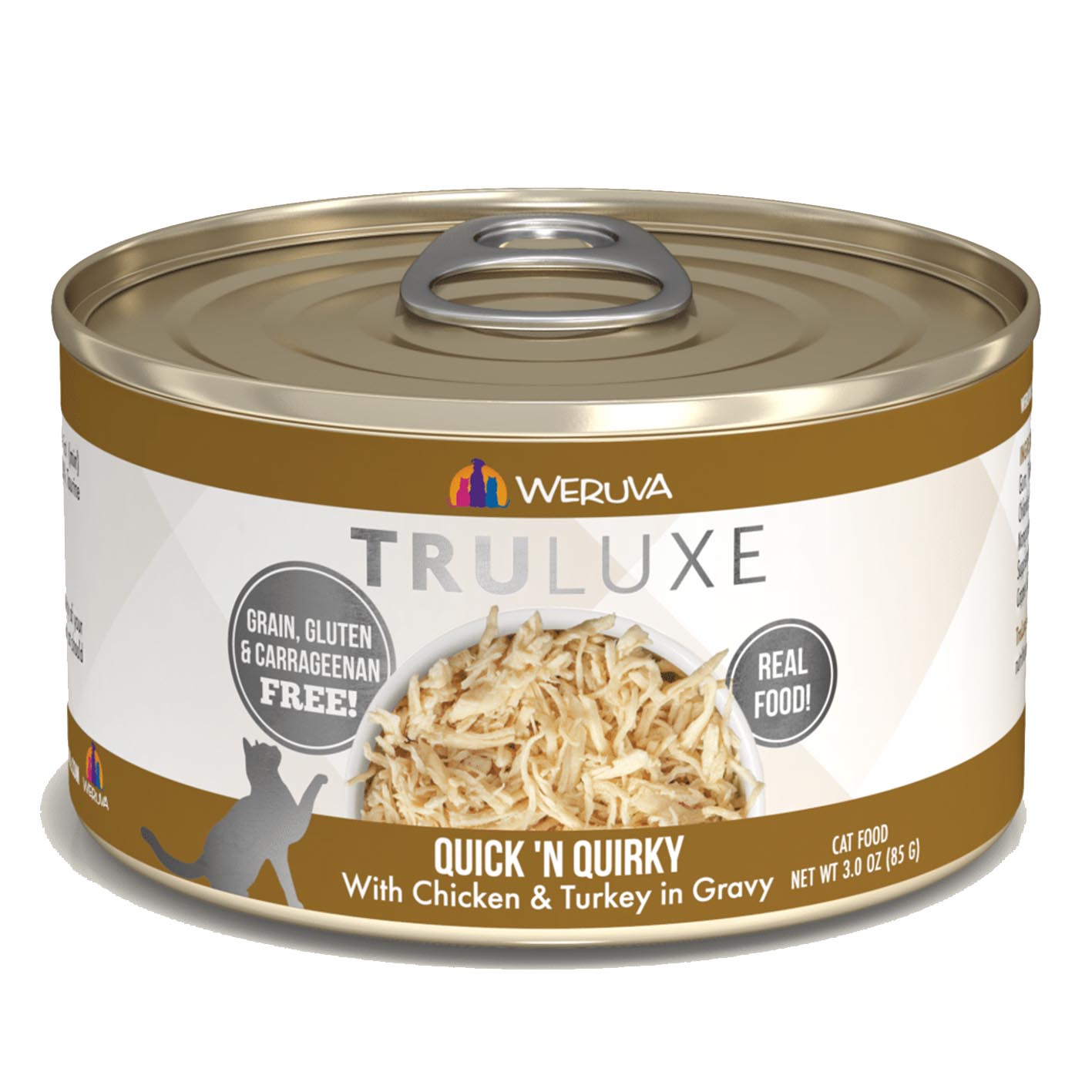WeRuVa 貓罐頭 主食罐 尊貴系列 無骨及去皮雞胸肉、火雞、雞湯 Quick N Quirky 170g (001877)