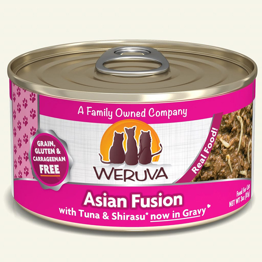 WeRuVa 貓罐頭 主食罐 野生吞拿魚及日式白飯魚 156g (桃紅) (001816)