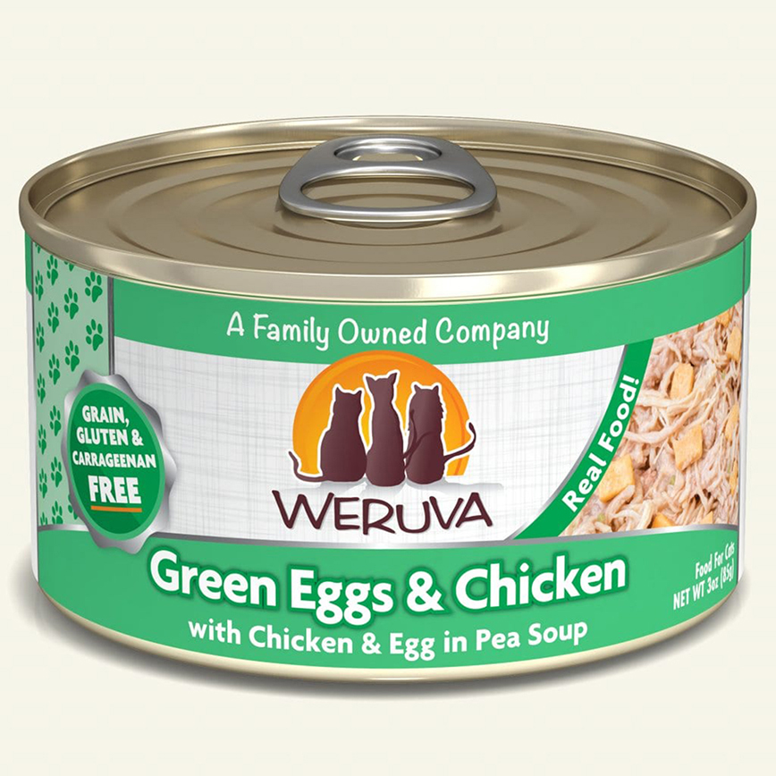 WeRuVa 貓罐頭 主食罐 無骨及去皮雞胸肉、雞蛋、豌豆 156g (淺綠) (001859)