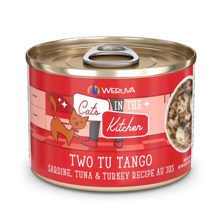 WeRuVa 貓罐頭 主食罐 廚房系列 沙丁魚、吞拿魚 Two Tu Tango170g (紅) (001821)