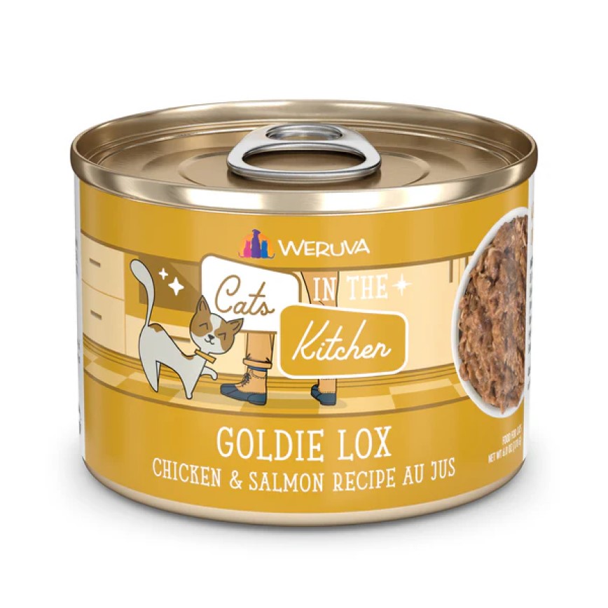 WeRuVa 貓罐頭 主食罐 廚房系列 走地雞、三文魚、美味肉汁 Goldie Lox 170g (001861)