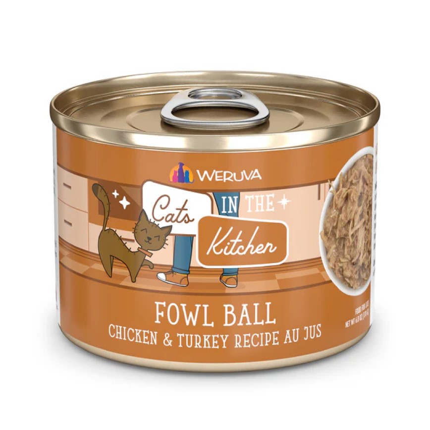 WeRuVa 貓罐頭 主食罐 廚房系列 雞湯、無骨及去皮雞肉、火雞 Fowl Ball 170g (001864)