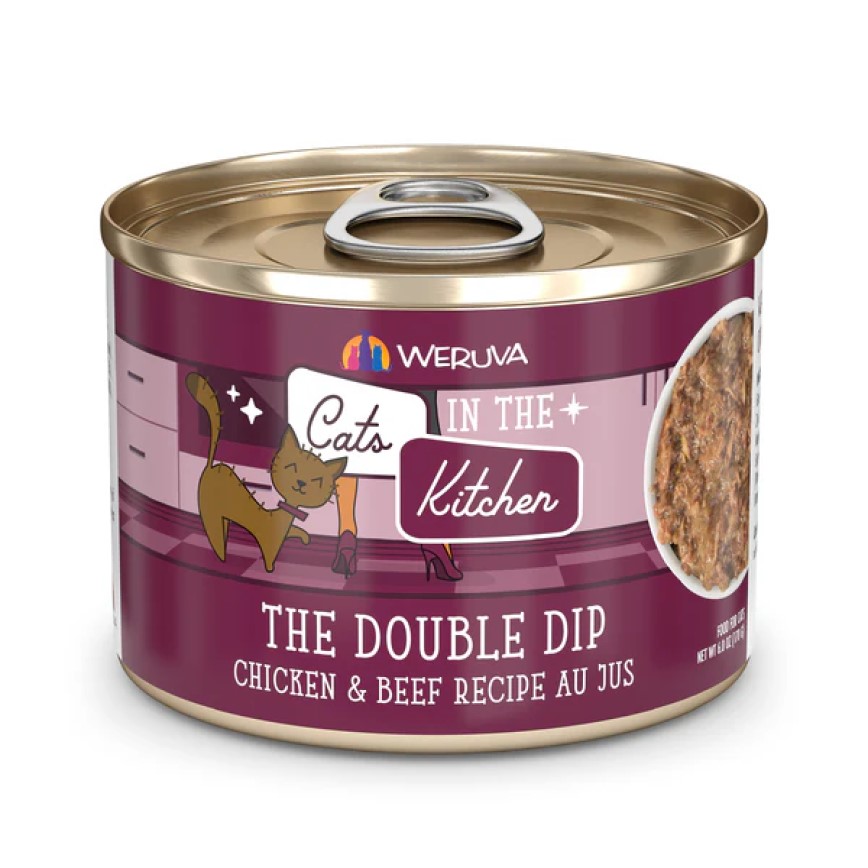 WeRuVa 貓罐頭 主食罐 廚房系列 雞湯、無骨去皮雞肉、牛肉 The Double Dip 170g (001867)