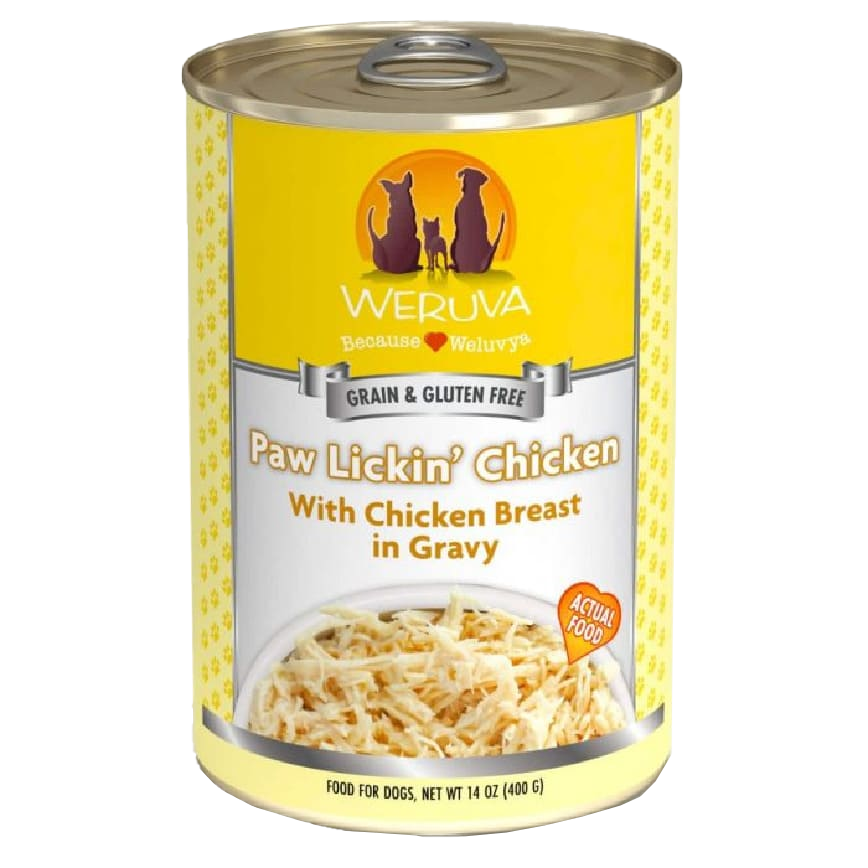 WeRuVa 狗罐頭 經典系列 無骨去皮雞胸肉 Paw Lickin' Chicken 400g (黃) (002613)