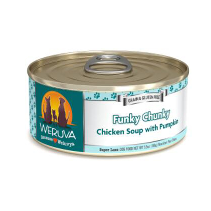 WeRuVa 狗罐頭 經典系列 雞湯+無骨去皮雞胸肉+南瓜 156g (墨綠) (001094)