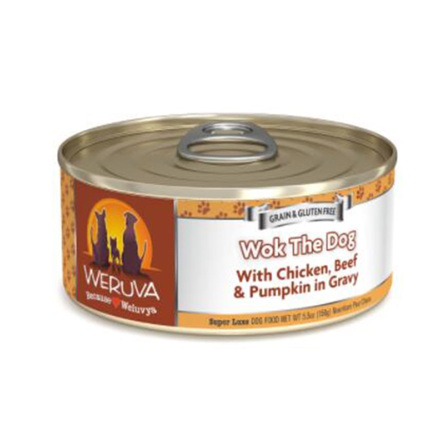 WeRuVa 狗罐頭 經典系列 無骨去皮雞胸肉+澳洲牛肉+南瓜 156g (淺啡) (001098)