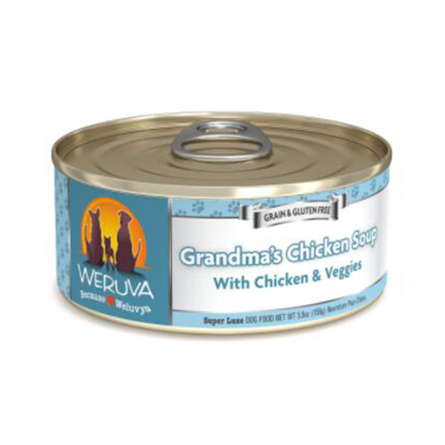 WeRuVa 狗罐頭 經典系列 無骨去皮雞胸肉+蔬菜 156g (深藍) (001093)